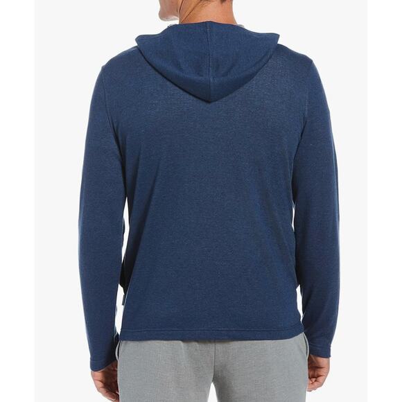 Cubavera Men's 1/4 Zip Heather Knit Blue Hoodie Jacket Medium NEW with tags - Picture 2 of 3